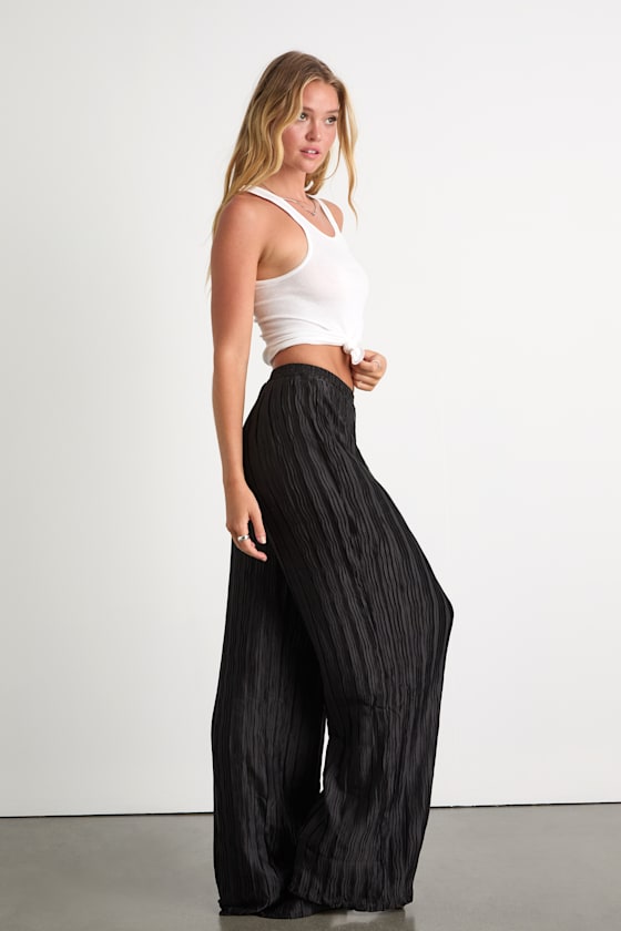 Majorly Envied Black Pleated Wide-Leg Pants 5