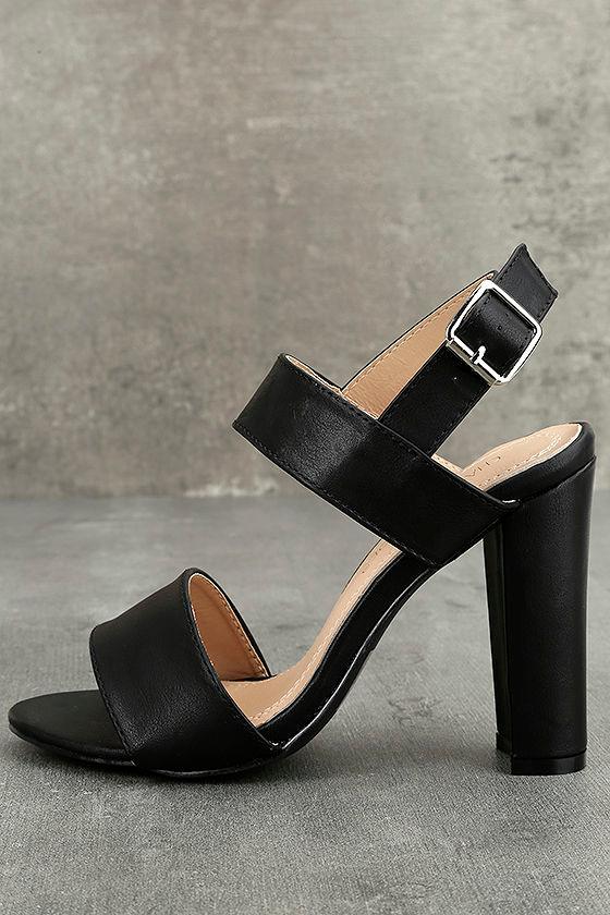 Pretty Black Heels Vegan Leather Heels High Heel Sandals 34 00 