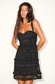 Coveted Choice Black Mesh Ruched Mini Dress 1