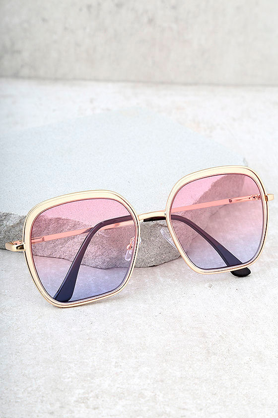 Clementine Gold and Pink Sunglasses