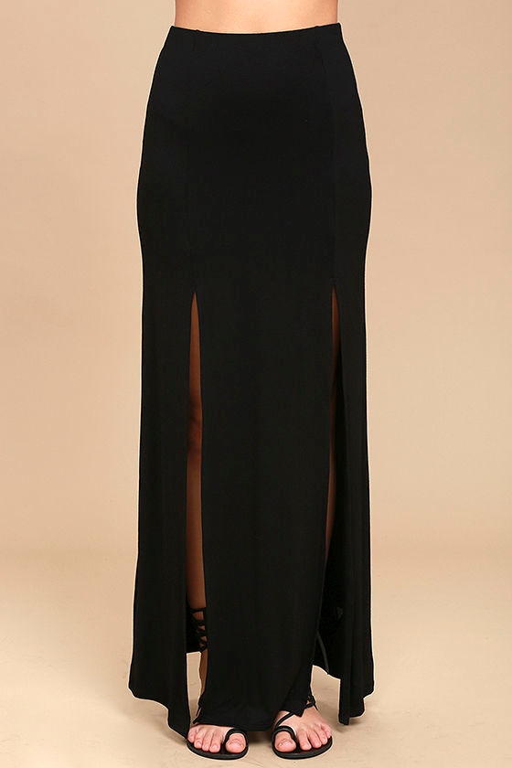 Come on Over Black Maxi Skirt