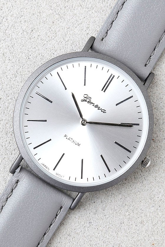 D'Arcy Grey Leather Watch