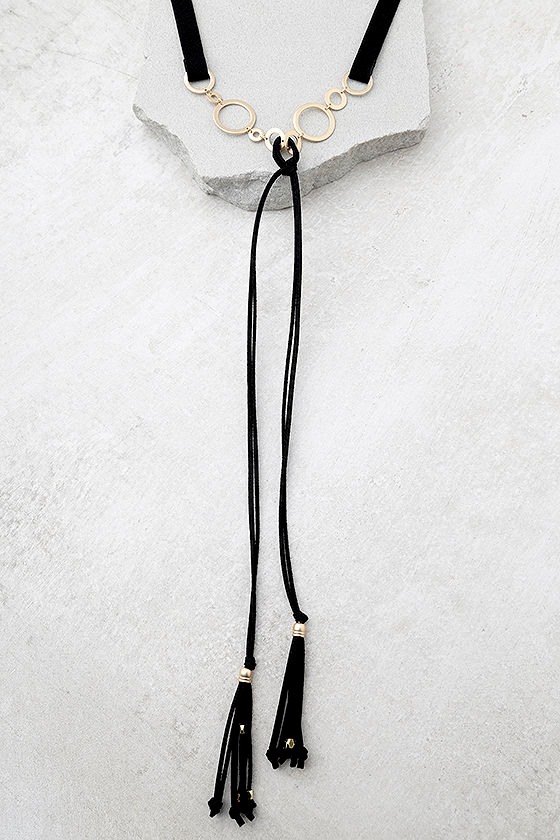 Cute Black Choker Necklace - Black and Gold Choker Necklace - Vegan ...