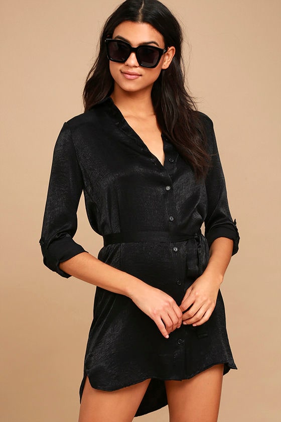 i saw it first black shirt dress
