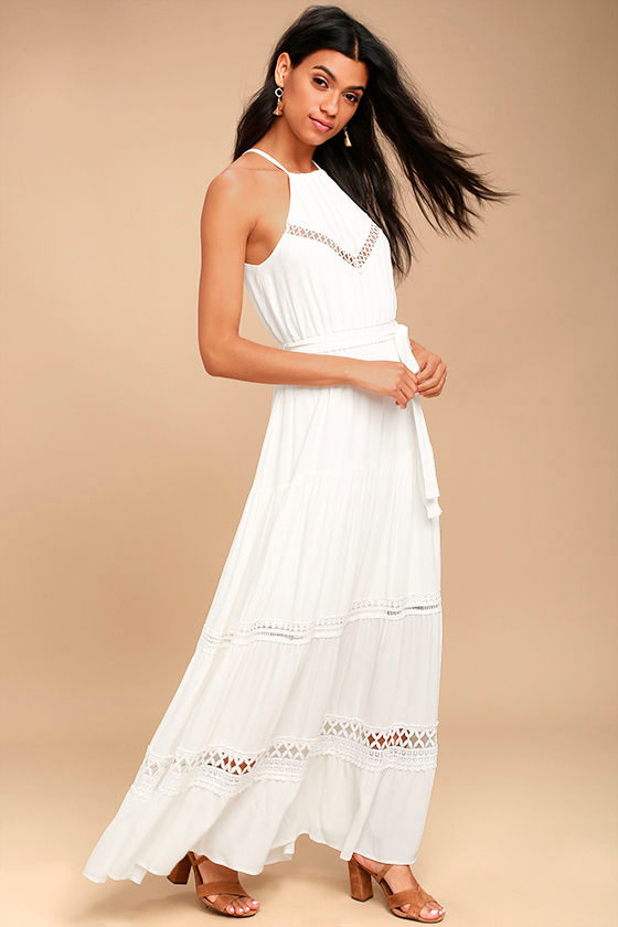 Some Kind of Wonderful White Lace Maxi Dress 2