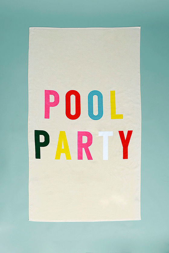 ban.do Beach, Please! Pool Party Cream Giant Beach Towel 1
