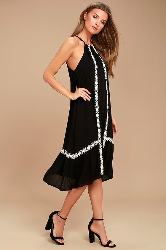 Dream a Dream Black Crochet Dress