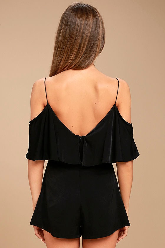 Sexy Black Romper OfftheShoulder Romper OTS Romper 49.00