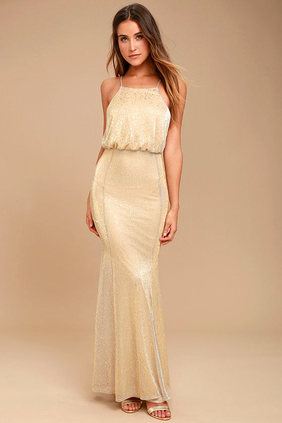 Shine On Gold Maxi Dress 2