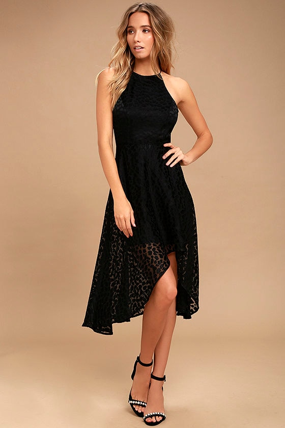 black and leopard print dress