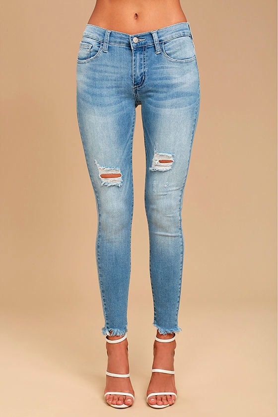 distressed bottom jeans