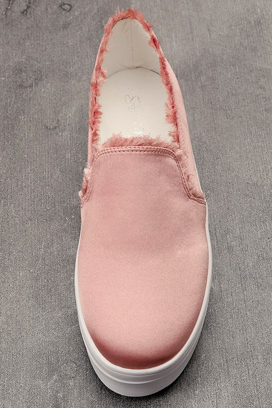 satin slip on sneakers