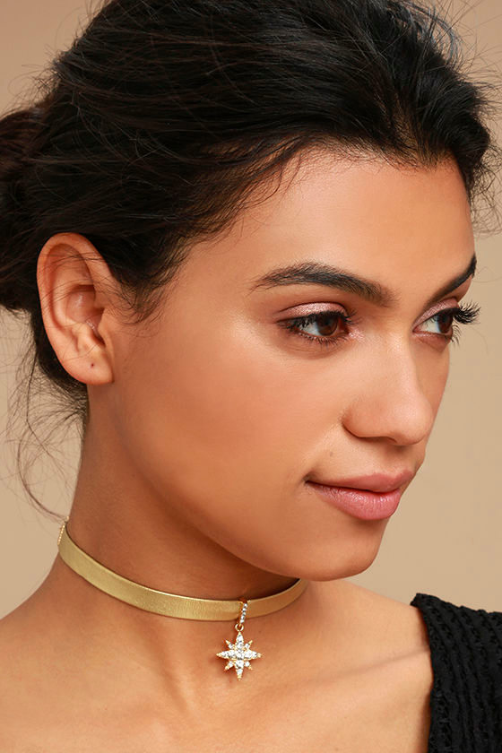 Ettika Stardust Gold Choker Necklace Star Choker Rhinestone