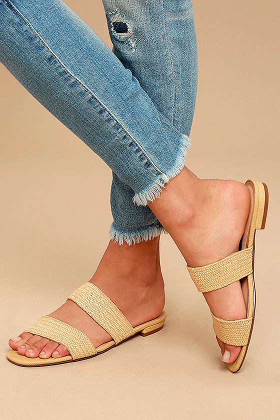 Steven by Steve Madden Friendsy Natural Multi Slide Sandals 1