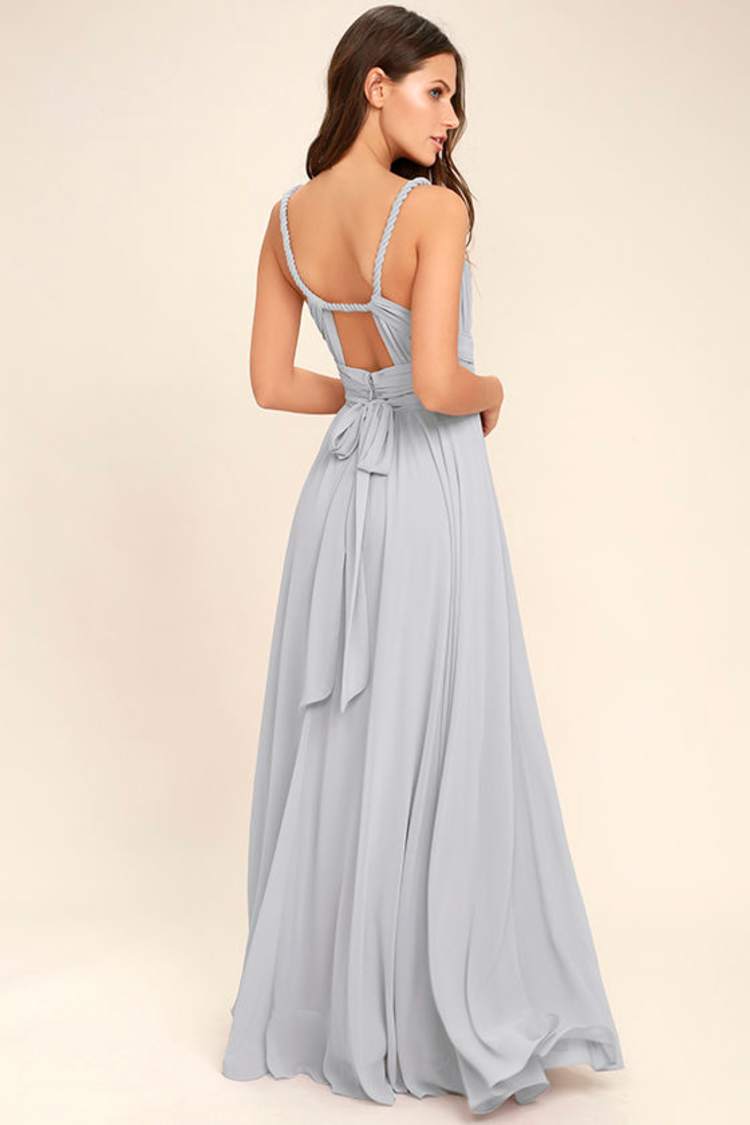 Lulu's Grey Bridesmaid Dress Lulus Picture Perfect Light Grey