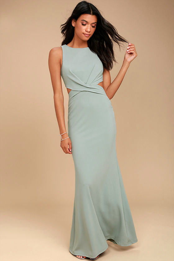 Trista Grey Cutout Maxi Dress 1