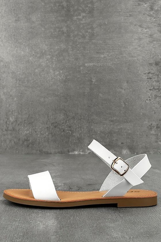 Kamalei White Flat Sandals 1