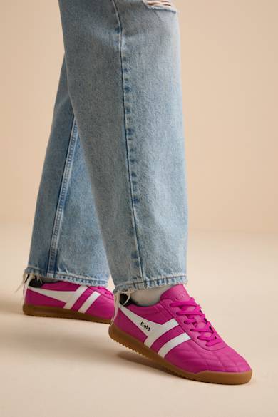 Gola Stadium Women's Walking Shoes Shocking Pink/White/Black : 6.5 B - Medium, Leather Gola Stadium Women's Walking Shoes Shocking Pink/White/Black : 6.5 B - Medium, Leather