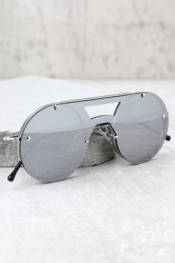 Spitfire Algorithm Silver Mirrored Sunglasses