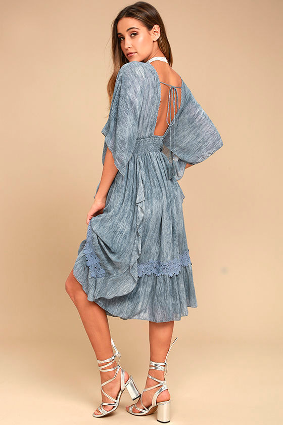 moon river floral midi dress