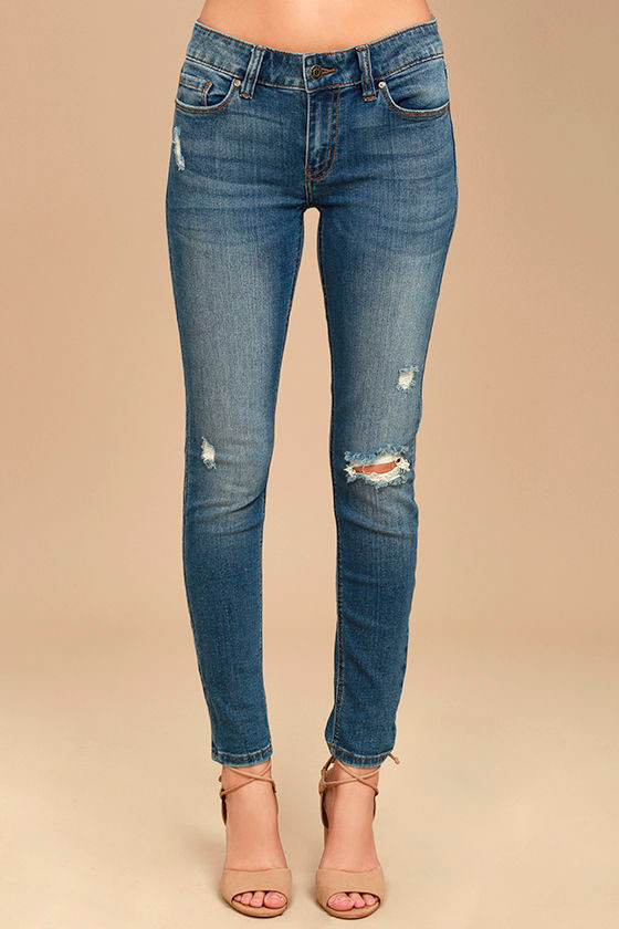 Something to Talk About Medium Wash Distressed Skinny Jeans 2