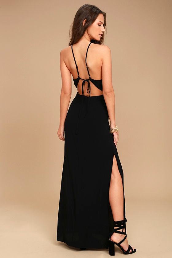 ASTR the Label Petra - Black Dress - Lace Dress - Maxi Dress - Lulus