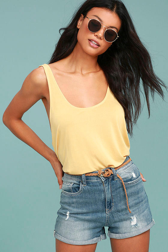 Sing Along Light Wash Distressed Denim Shorts 2