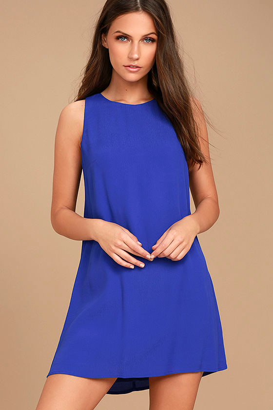 Royal Blue Dress - Royal Blue Shift Dress - Sleeveless Dress - Lulus