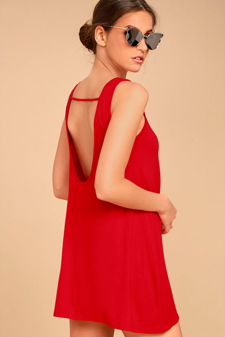 Cute Red Dress - Backless Dress - Swing Dress - Backless Swing Dress -  $32.00 - Lulus