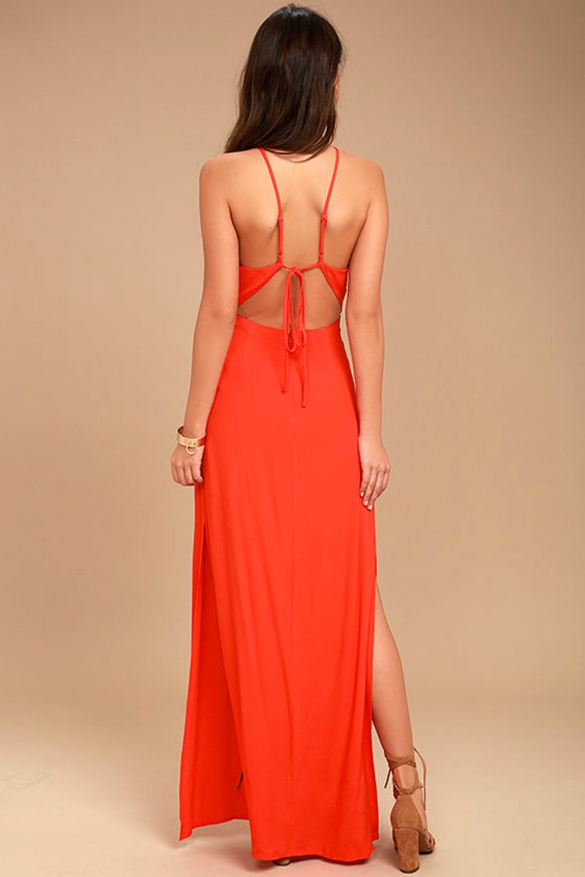ASTR the Label Petra Red Lace Maxi Dress