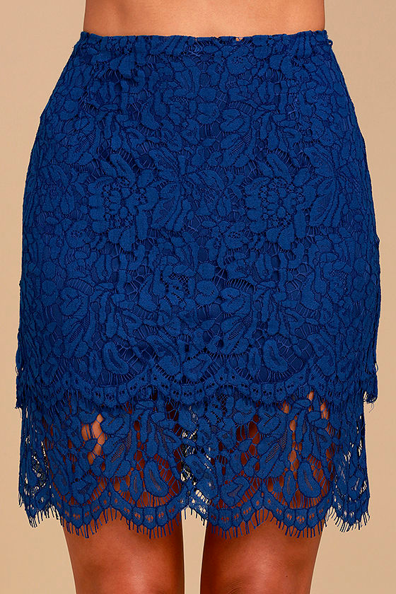 Sexy Lace Skirt Navy Blue Lace Skirt Lace Mini Skirt 31.00