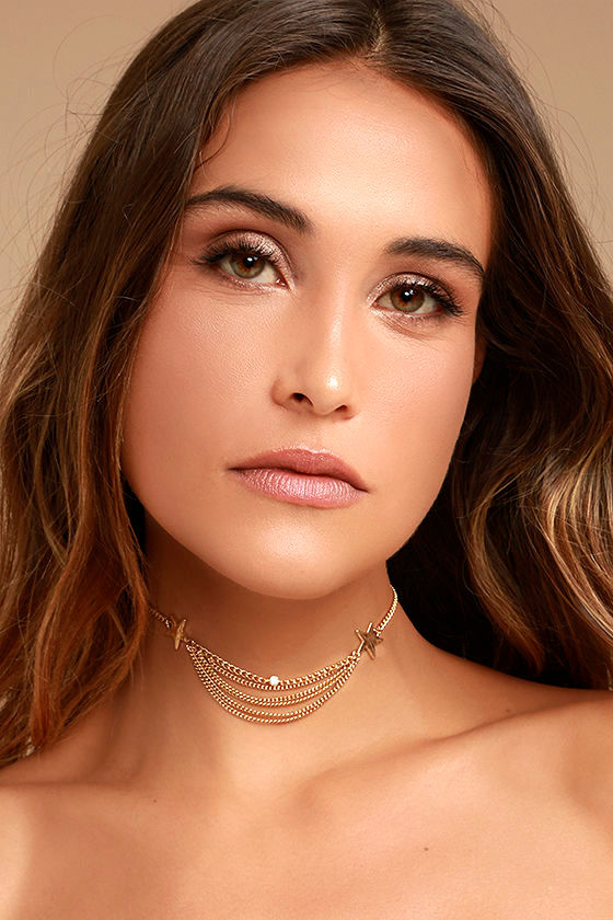 Ettika Gianna - Gold Choker Necklace - Star Choker - Chain Choker - $45 ...