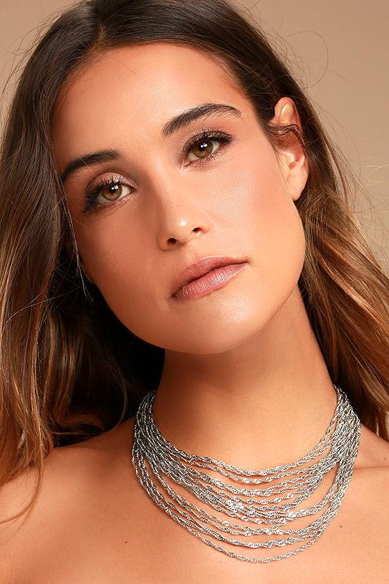 Party Hopping Silver Layered Choker Necklace 1