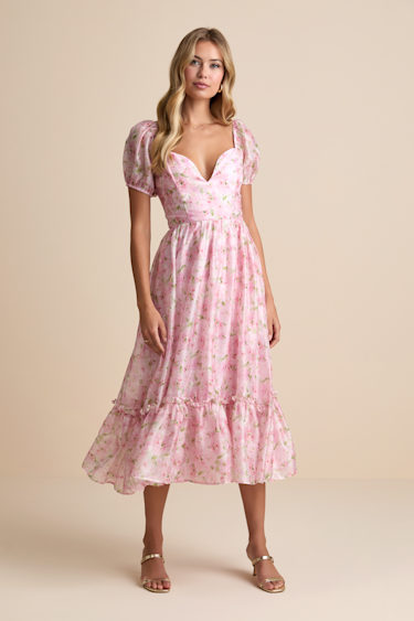 Strapless Layered Midi Dress Pink Floral Floral Linen Lipsy Floral Button Through Midi Dress Pink Floral Lace-Up Dress Puff Strapless Layered Midi Dress Pink Floral Floral Linen Lipsy Floral Button Through Midi Dress Pink Floral Lace-Up Dress Puff
