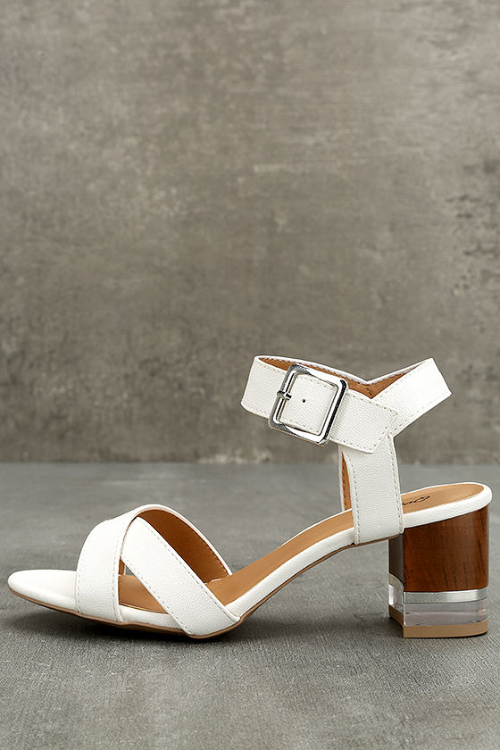 Blaire White High Heel Sandals 1