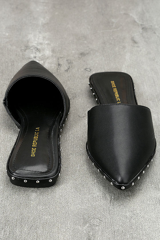 black loafer slides