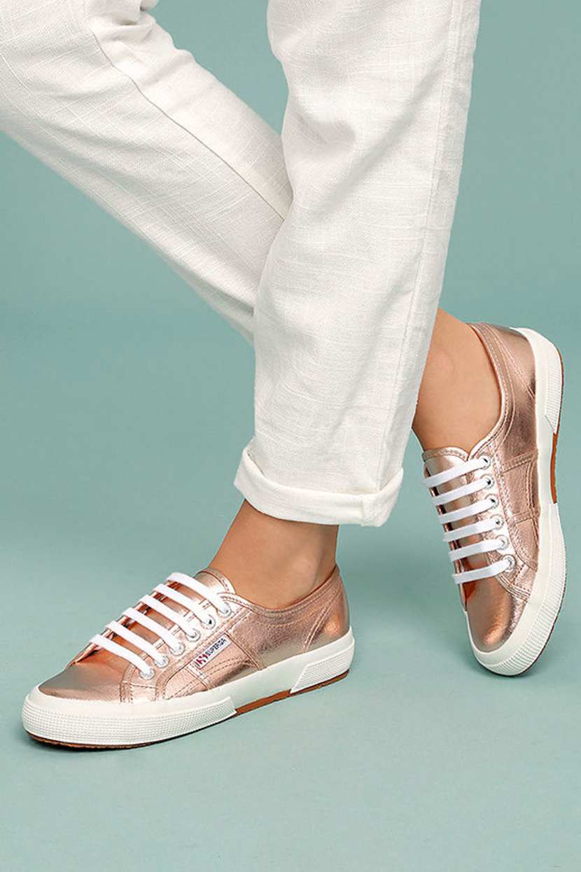 rose gold superga trainers