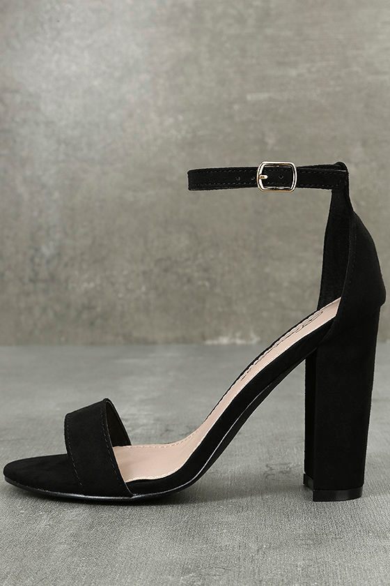 black strapless heels