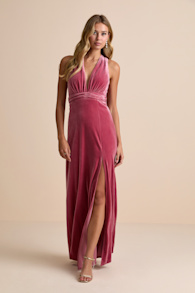 Fabulous Passion Pink Velour Sleeveless Maxi Dress 2
