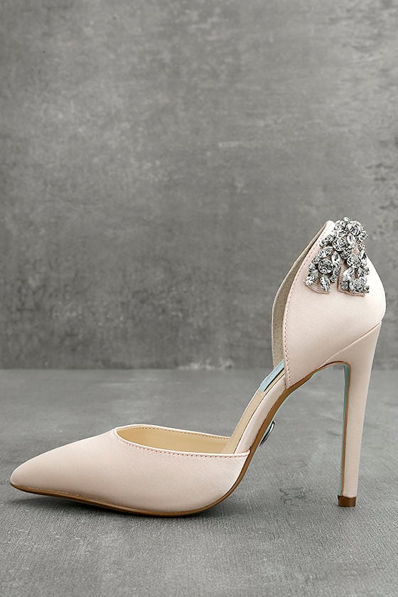 Blue by Betsey Johnson Rosie Champagne Satin Pumps