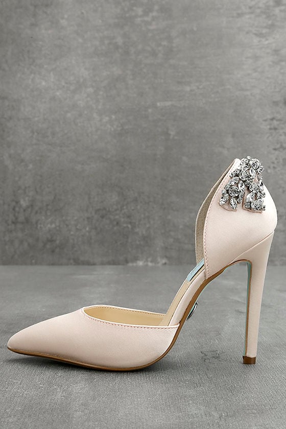 mesh and satin crystal pumps betsey johnson x db