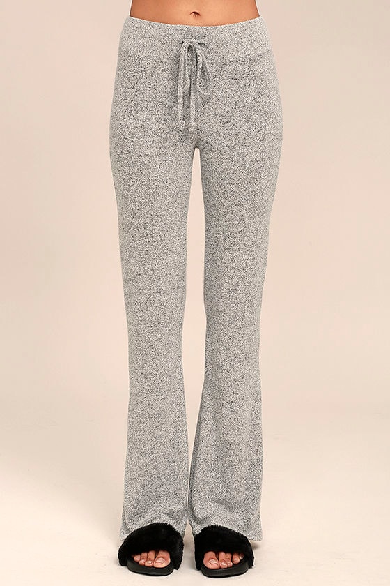 grey flare pants