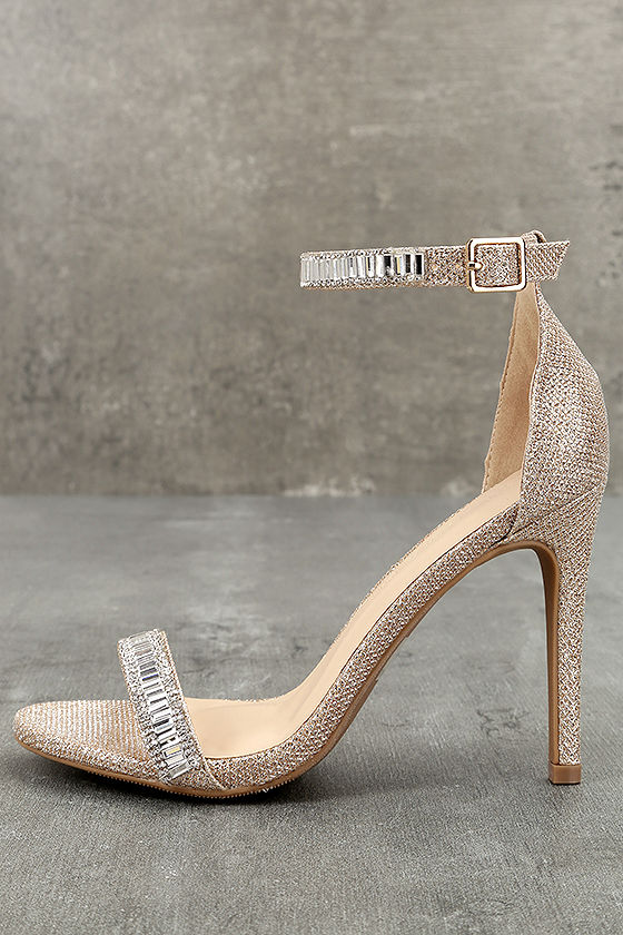 rhinestone rose gold heels