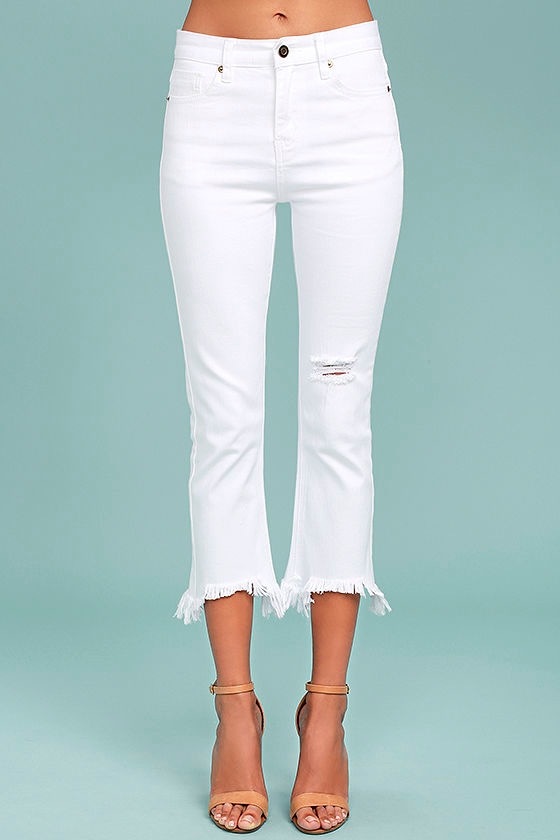 distressed white skinny jeans