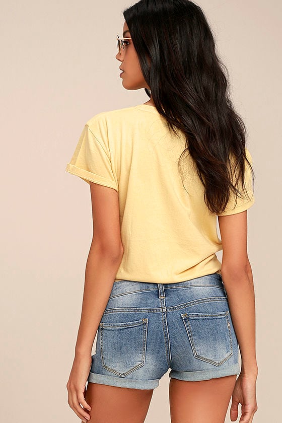 Cute Medium Wash Shorts - Denim Shorts - Distressed Shorts - $37.00