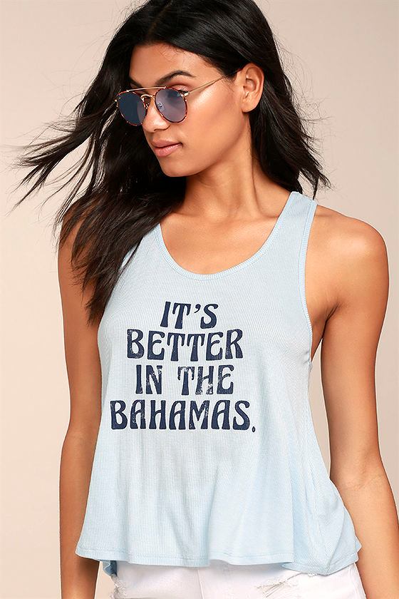 PPLA Better in the Bahamas Light Blue Tank Top 1