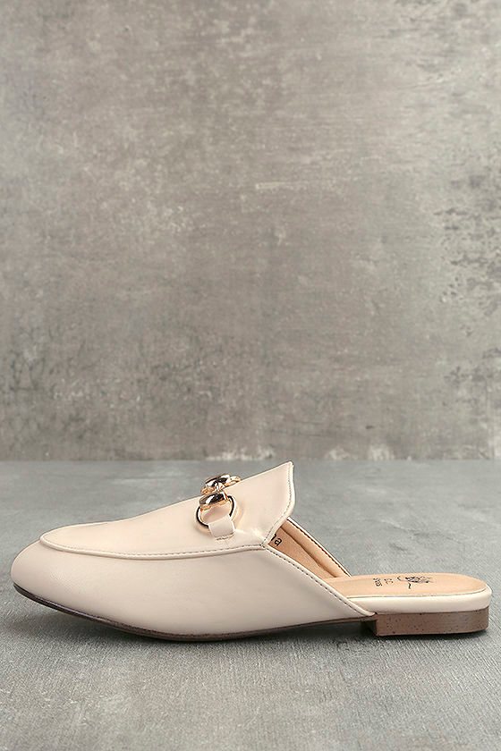 Chantae Beige Loafer Slides 2