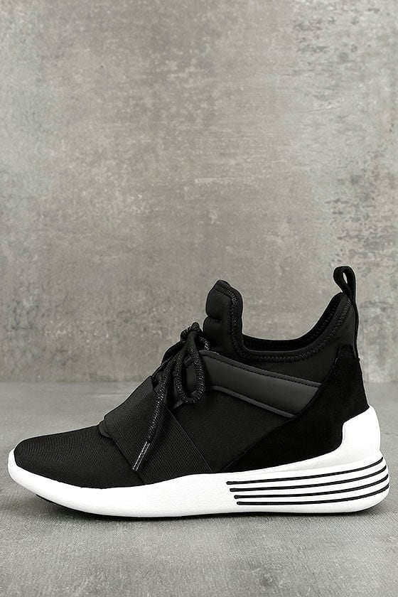 black hidden wedge sneakers