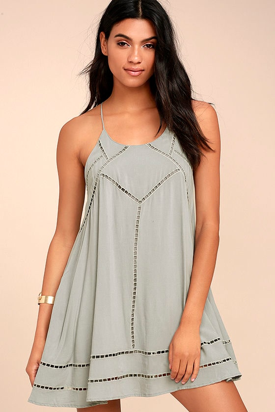 embroidered swing dress