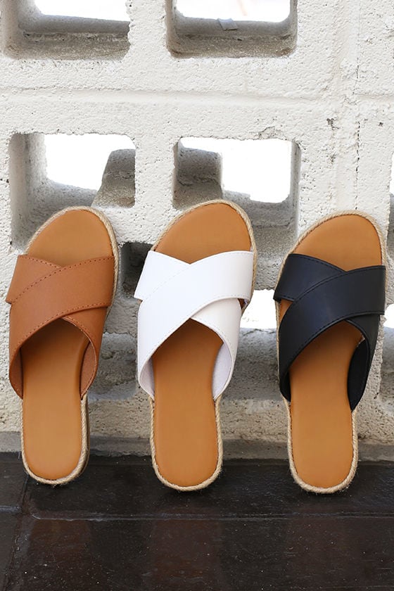 Koren Tan Espadrille Slide Sandals